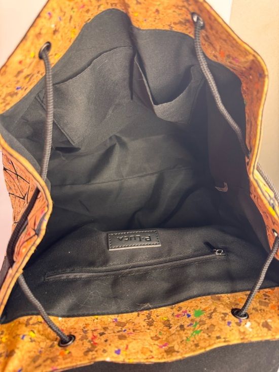 Patrizia Luca Milano Cork Geometric Backpack Splatter Paint Triangle main image 8